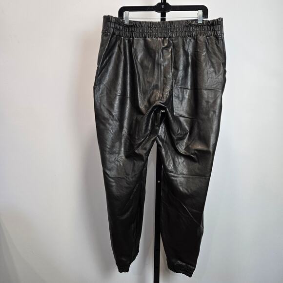 Spanx Faux Leather Jogger Pants Black Style 20283R Pull On Plus Size 2X - Picture 5 of 7